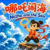 Nezha and the Sea: Chinese Mythology Stories for Kids in English, Simplified Chinese, & Pinyin!