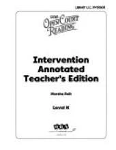 Open Court Reading, Intervention Workbook Annotated Teacher Edition, Grade K
