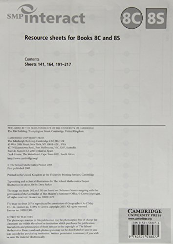 SMP Interact Resource Sheets for Books 8C and 8S: For the Mathematics Framework