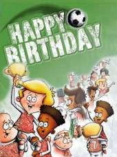 Soccer - Happy Birthday Card-Book: 6 Card-Book Pack