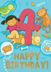 Pets (Age 4) - Happy Birthday Card-Book: 6 Card-Book Pack