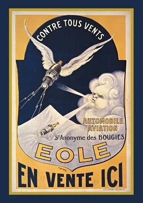 Carnet Blanc, Affiche Bougies Eole Automobile