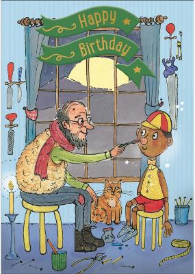 Pinocchio - Happy Birthday Card-Book: 6 Card-Book Pack