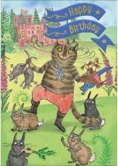 Puss in Boots - Happy Birthday Card-Book: 6 Card-Book Pack