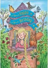 Rapunzel - Happy Birthday Card-Book: 6 Card-Book Pack
