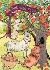 Three Billy Goats Gruff - Get Well Card-Book: 6 Card-Book Pack