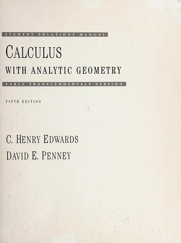 Calculus Analytic Geometry Student Solutions Manual