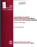 Industrialized Countries Policies Affecting Foreign Direct Investment in Developing Countries