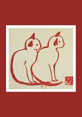 Carnet Blanc Deux Chats, Estampe