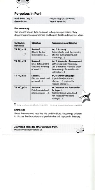Bug Club Grey A Porpoises in Peril Guided Reading Card