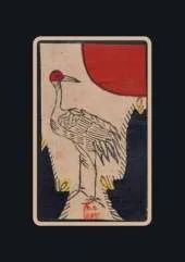 Carnet Blanc, Carte a Jouer, Heron, Japon 19e