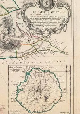 Carnet Blanc, Carte de La Guadeloupe, Le Rouge, 1753