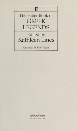 The Faber Book of Greek Legends