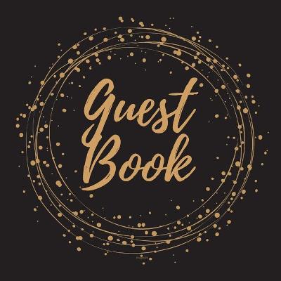 Guest Book - Gold Frame #11 For any occasion Light Green Color Pages 8.5 x 8.5 Inches 82 pages