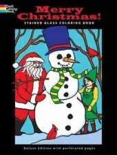 Merry Christmas! Stained Glass Coloring Book