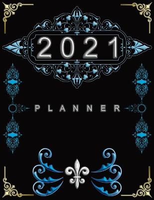 2021 Monthly Planner: 12 Month January to December Planner with Tabs Notebook, Contacts, Password & Birthday Log Vintage Design